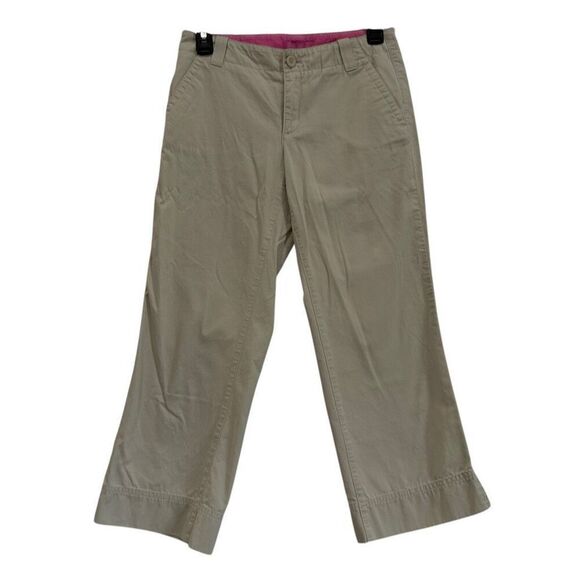 New Women’s Lilly Pulitzer Main Line Fit Khaki Cropped Pants - Size 2 100% Cott